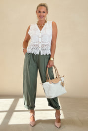 Tapered Cotton Trousers