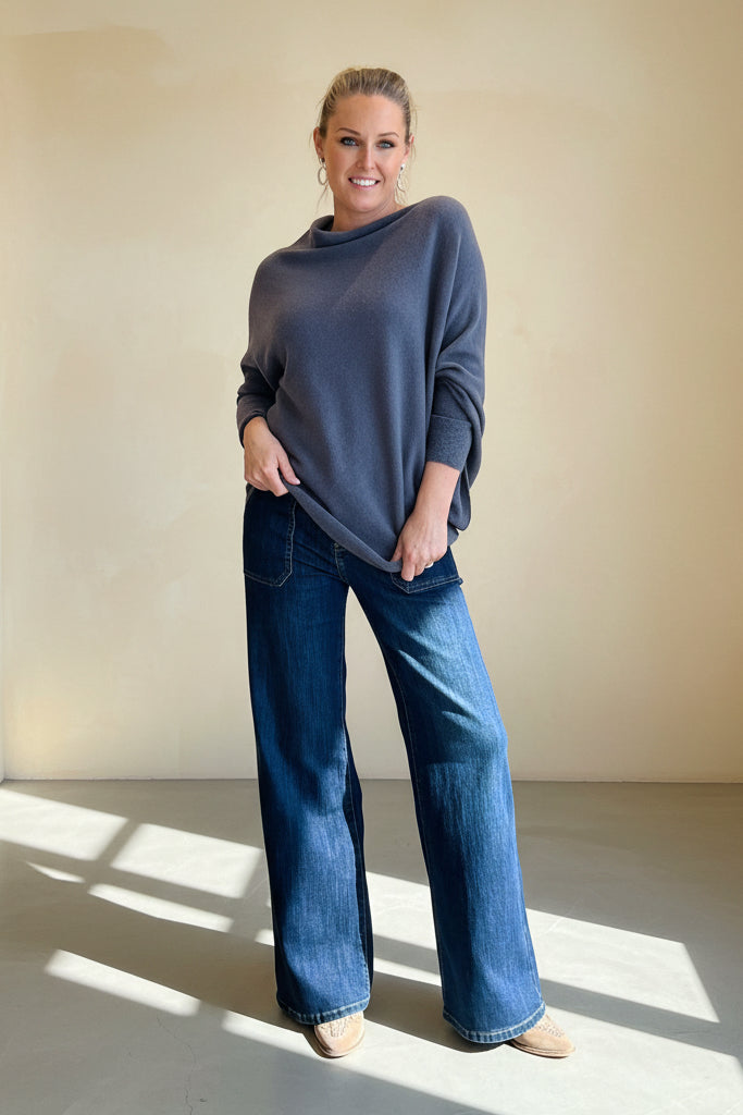 Asymmetric Slouch Italian Soft Knit