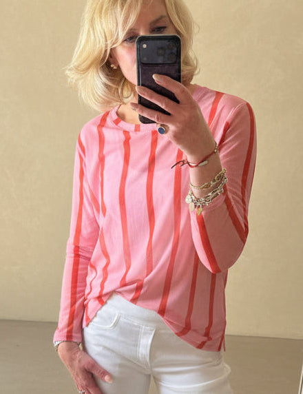 Henley Mesh Layering Top