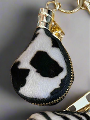 Cow Hide Bag Charm/Key Ring