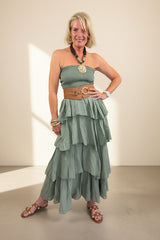 Dune Strapless Tiered Maxi Dress
