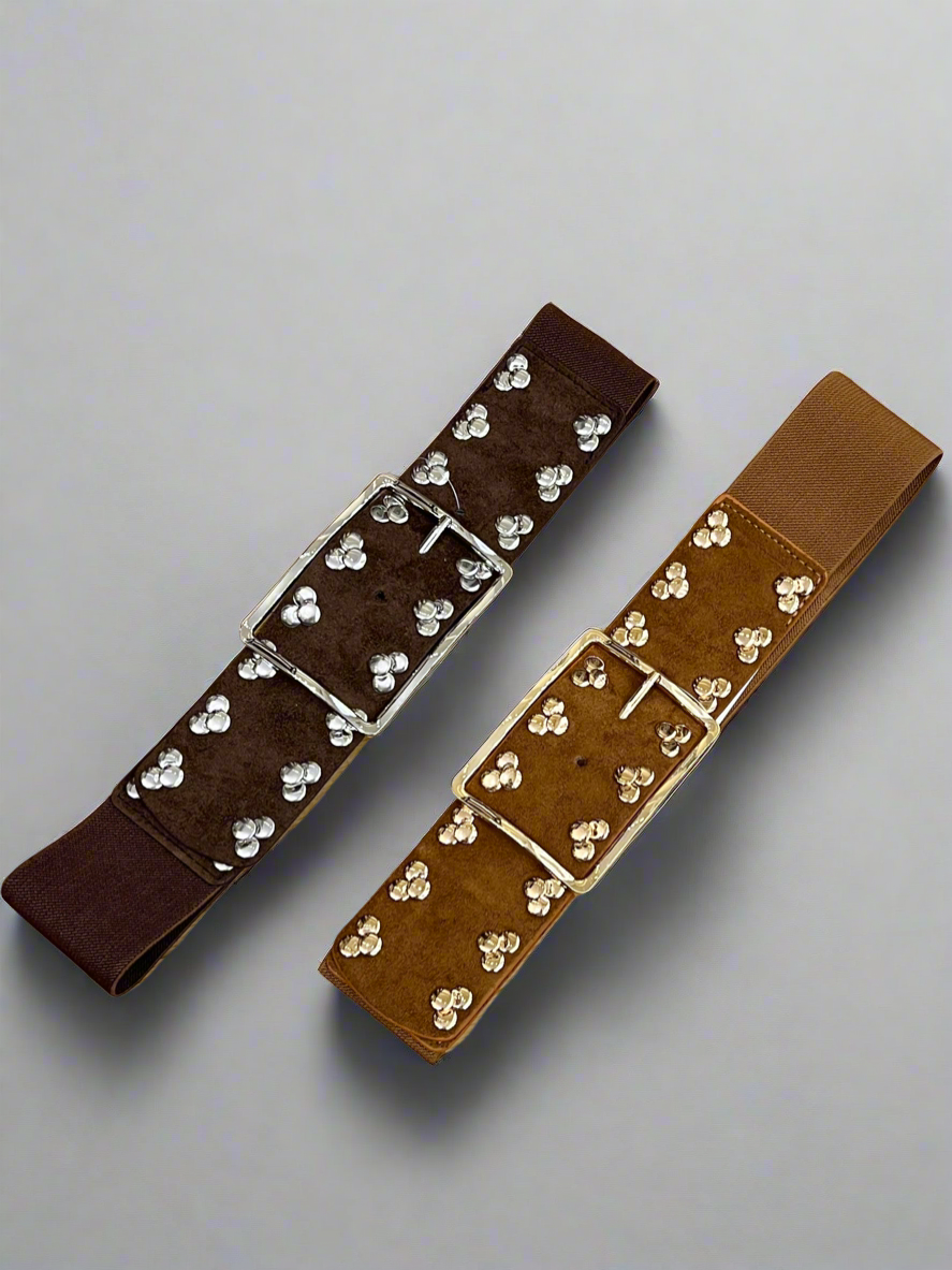 Wide Studed Buckle Belt