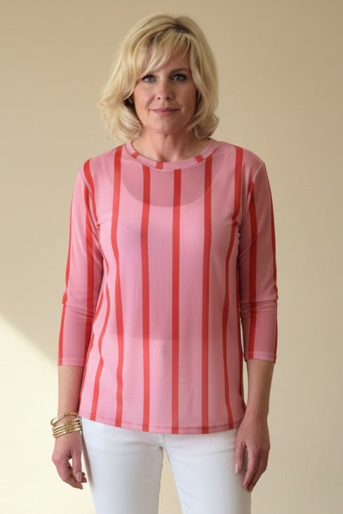 Henley Mesh Layering Top