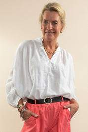 Soft Cotton Oversized Smock Blouse