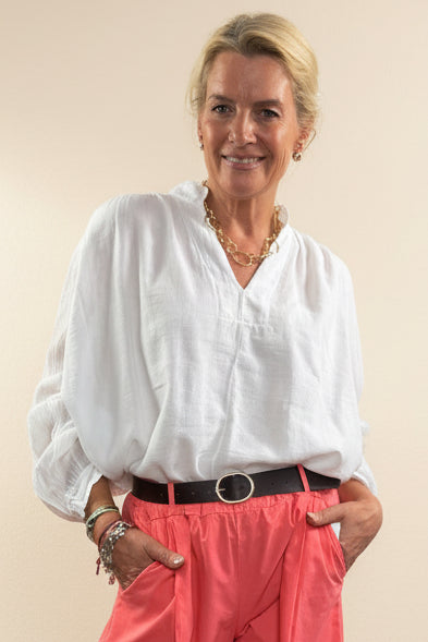 Soft Cotton Oversized Smock Blouse