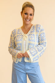 Crochet Tie Front Jacket