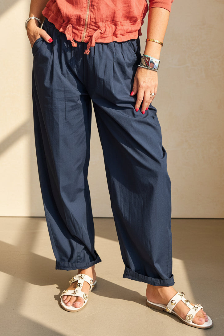 Tapered Cotton Trousers
