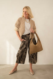 Velvet-Touch Animal Barrel Trousers