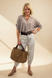 Batwing Button Light Knit