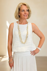 Linen Bubble Hem Top