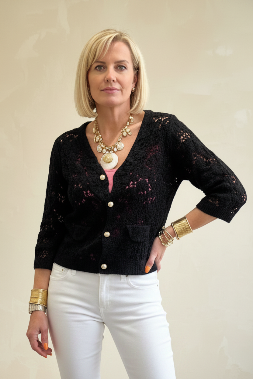 Co-Co Structured Crochet Jacket