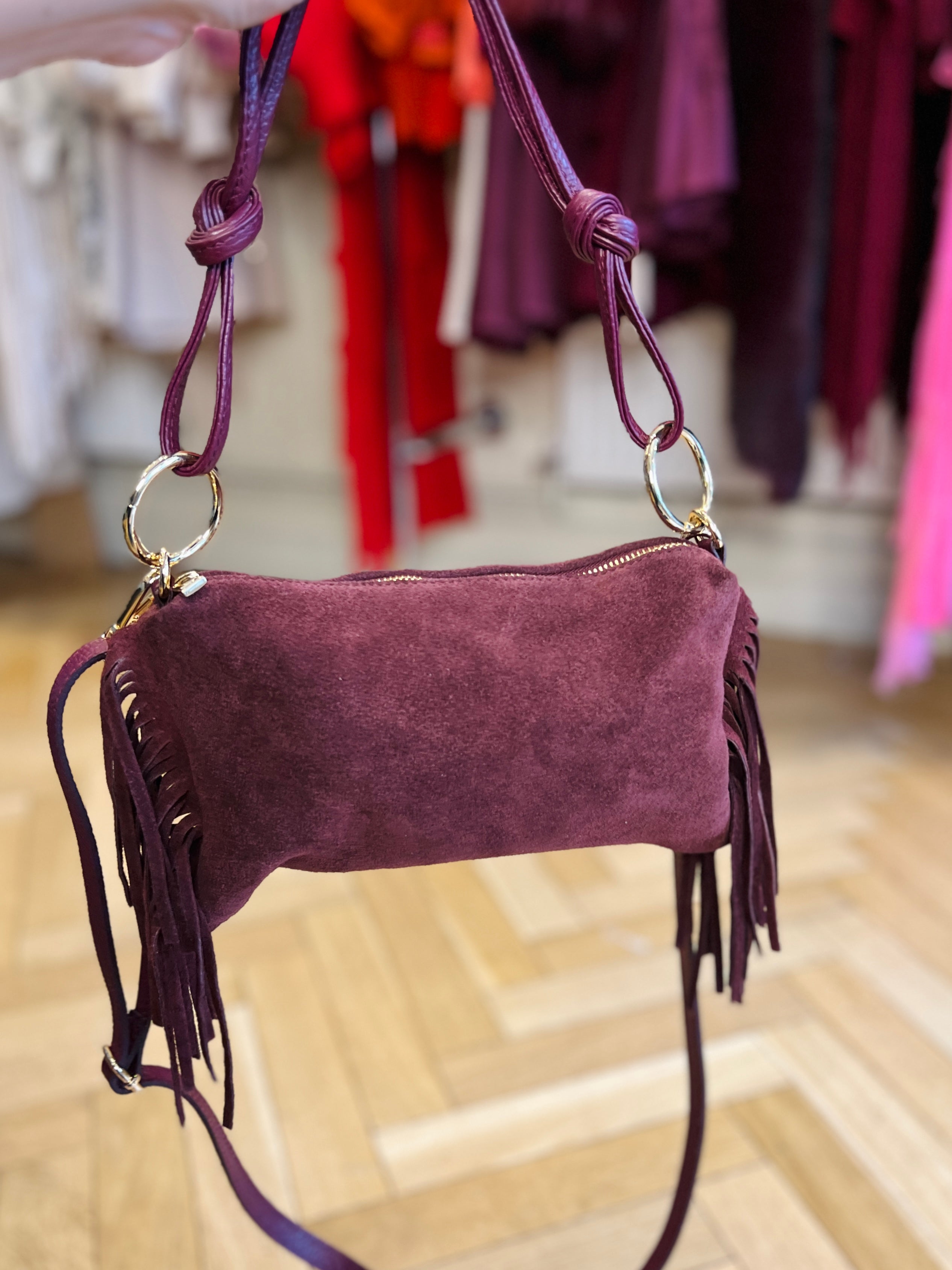Fringe Suede Shoulder Bag