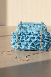 Scallop Raffia Clutch Bag