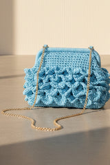 Scallop Raffia Clutch Bag