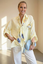 Linen Relaxed Fit Shirt and Scarf Set