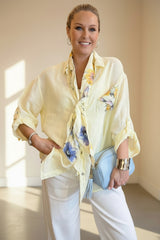 Linen Relaxed Fit Shirt and Scarf Set
