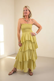 Dune Strapless Tiered Maxi Dress