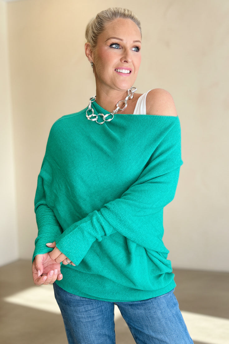 Asymmetric Slouch Italian Soft Knit