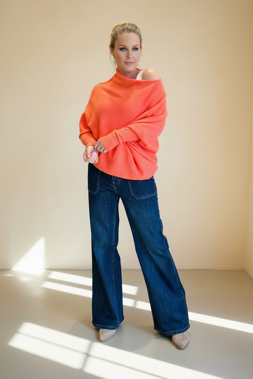 Asymmetric Slouch Italian Soft Knit