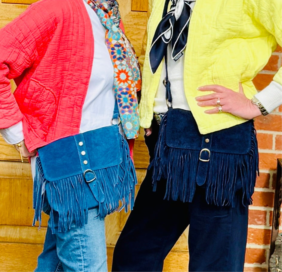 Suede Fringed Messenger Bag