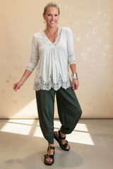 Long Sleeve Lace edge Top