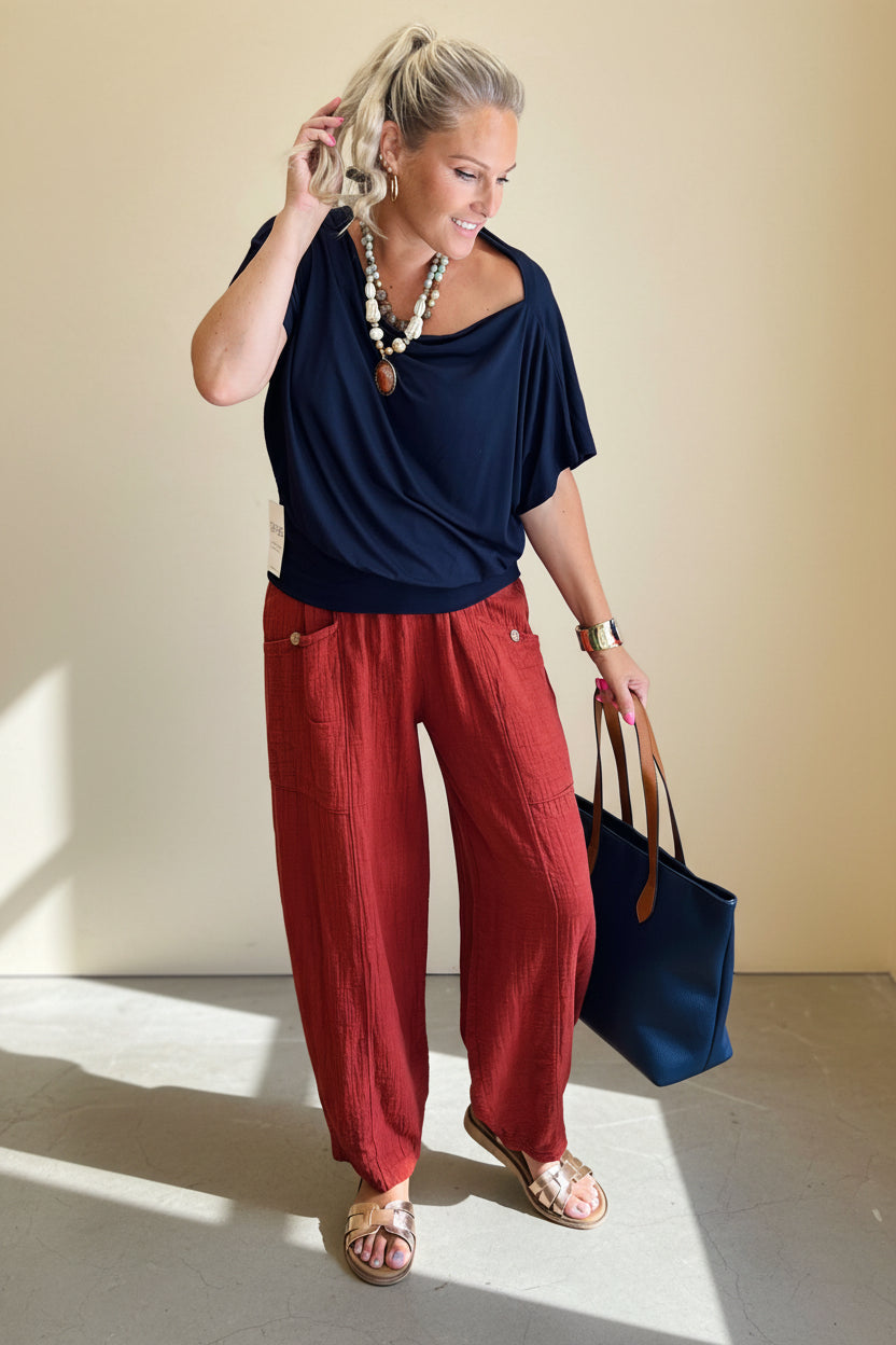 Batwing Slash Neck Tee