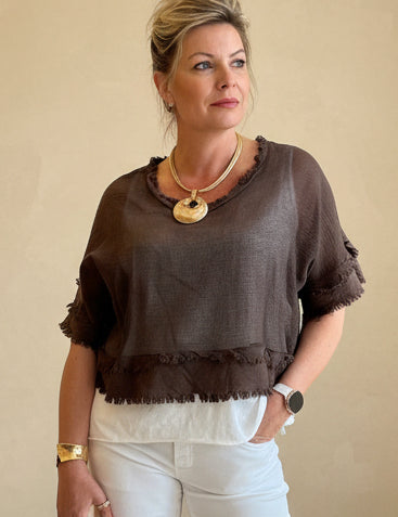Raw Edge 2 piece Layer top
