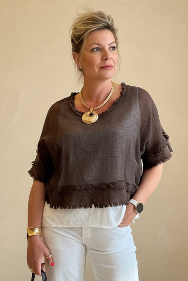 Raw Edge 2 piece Layer top