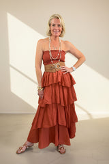 Dune Strapless Tiered Maxi Dress