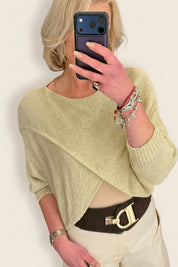 Metallic Criss Cross Knit