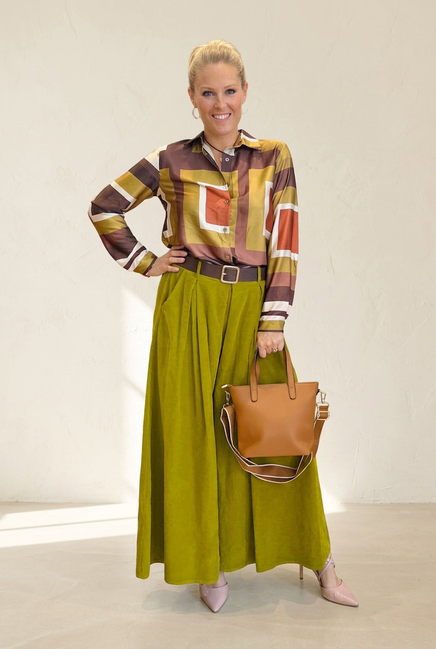 Corduroy Midi  Skirt