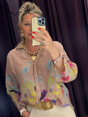 Claudia Painted Linen Shirt