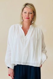 Soft Cotton Oversized Smock Blouse
