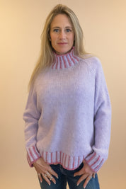 Contrast 'Hand Knit" jumper - Straight Hem