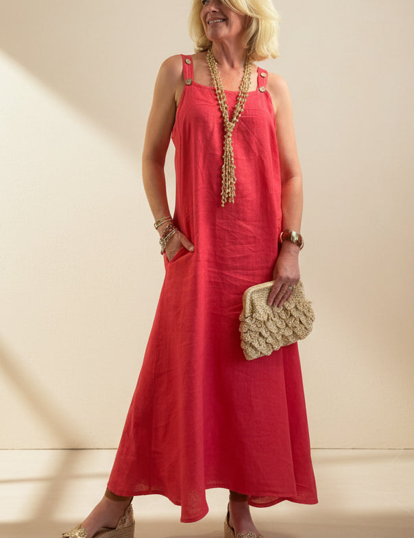 Linen Pinafore Dress