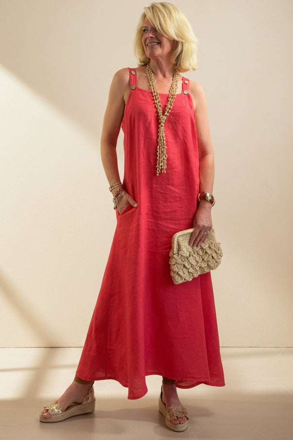 Linen Pinafore Dress