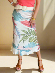 Satin Bias Cut Skirt - Various Prints