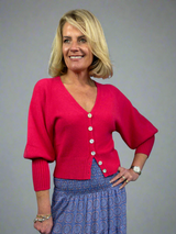 Balloon Sleeve Italian Knit Cardi