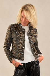 Leopard denim jacket