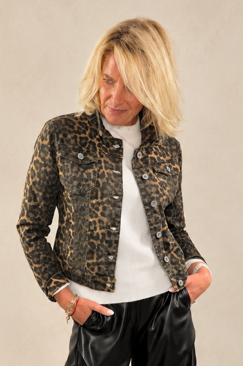 Leopard Denim Jacket