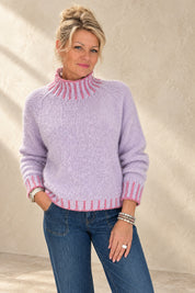 Contrast 'Hand Knit" jumper - Straight Hem