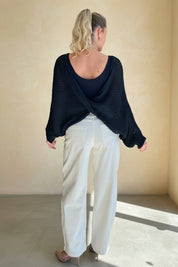 Textured Stitch Cross Over Batwing