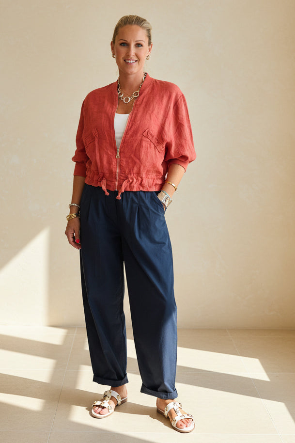 Tapered Cotton Trousers