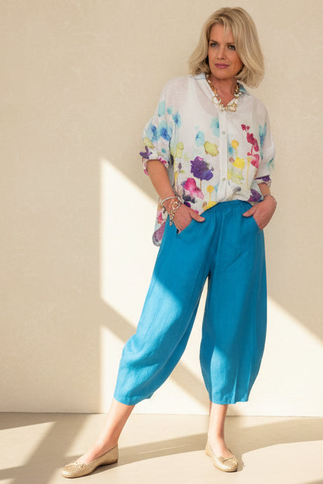 Linen Barrel Leg Cullottes