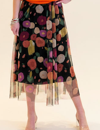 Printed Tulle Skirt