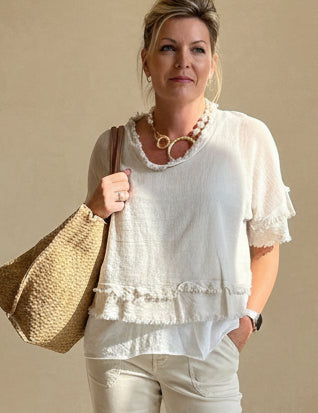 Raw Edge 2 piece Layer top