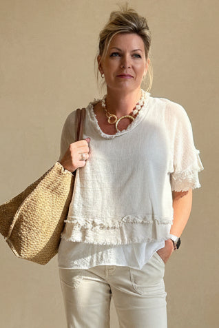 Raw Edge 2 piece Layer top