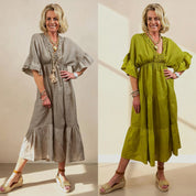 Maya Linen Maxi Dress