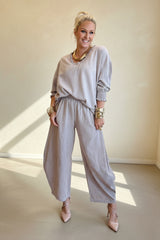 Candy -  Barrel Leg Washed Cotton Trousers