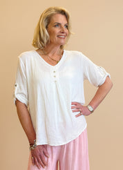Sorrento - 3 Button V Neck Shirt